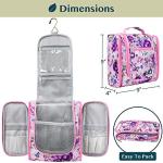 PAVILIA Toiletry Bag Travel Bag for Women Men, Hanging Cosmetic Organizer, Water Resistant Makeup Bag for Accessories Toiletries, Large Travel Essentials Kit (Floral Pink)