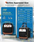 MATEIN Underseat Carry On Luggage with 4 Spinner Wheels, 16 Inch Rolling Laptop Bag Women, Wheeled Briefcase 18x14x8 Personal Item Travel Bag, Small Airline Approved Roller Computer Suitcase for Work