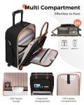 MATEIN Underseat Carry On Luggage with 4 Spinner Wheels, 16 Inch Rolling Laptop Bag Women, Wheeled Briefcase 18x14x8 Personal Item Travel Bag, Small Airline Approved Roller Computer Suitcase for Work