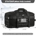 ETRONIK Gym Bags for Men Women, Tactical Duffle Bag Backpack with Shoe Compartment, 3 in 1 Carry on Travel Backpack with Wet Pocket, Weekender Overnight Range Bag for Workout Football Gym, Black