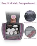 Narwey Small Hanging Toiletry Bag Women Travel Makeup Bag Organizer Toiletries Bag for Travel Size Essentials Accessories Cosmetics (Medium, Dark Purple)