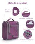 Narwey Small Hanging Toiletry Bag Women Travel Makeup Bag Organizer Toiletries Bag for Travel Size Essentials Accessories Cosmetics (Medium, Dark Purple)