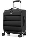 LUGGEX 16 Inch Underseat Carry On Luggage with Spinner Wheels, UDS Softside Lightweight Suitcase for 2-Day Travel (UX-Pro, Black, 16-Inch)