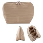 THE VERTI-Vertical Waterproof Makeup & Toiletry Bag | 23-Pocket Organizer with Upright, Fold-Down Design for Skincare, Toiletries & Essentials (Sandstone, Medium)