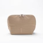 THE VERTI-Vertical Waterproof Makeup & Toiletry Bag | 23-Pocket Organizer with Upright, Fold-Down Design for Skincare, Toiletries & Essentials (Sandstone, Medium)