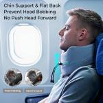 TripPal Airplane Sleeping Travel Pillow: 360° Chin & Neck Support with Flat Back for Side Sleepers on Long-haul Flights - Dual-Density Memory Foam (8lb Non-Collapsing) to Prevent Head Bobbing