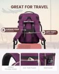 LOVEVOOK Travel Backpack for Women & Men 40L,Airline Approved Carry On Backpack Travel Essentials,TSA Carry on Luggage,Waterproof Personal Item Travel Bag,Suitcase with Packing Cubes,Dark purple-Black