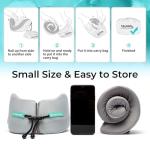 TripPal Airplane Sleeping Travel Pillow: 360° Chin & Neck Support with Flat Back for Side Sleepers on Long-haul Flights - Dual-Density Memory Foam (8lb Non-Collapsing) to Prevent Head Bobbing