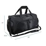 Ultimate Gym Bag 2.0: The Durable Crowdsource Designed Duffel Bag with 10 Optimal Compartments Including Water Resistant Pouch (Black, Medium (20"))
