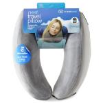 TRAVELREST Nest Memory Foam Travel Neck Pillow, Advanced Support for Long Flights, Patented Design, Optimal Relaxation, Compact, Ergonomic, Washable, On-The-Go, Attaches to Luggage - Gray