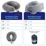 TRAVELREST Nest Memory Foam Travel Neck Pillow, Advanced Support for Long Flights, Patented Design, Optimal Relaxation, Compact, Ergonomic, Washable, On-The-Go, Attaches to Luggage - Gray