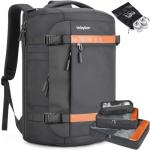 Velaybor 42L Travel Backpack with 4 Packing Cubes, TSA Friendly Flight Approved Carry-On Bag with USB Charging Port, Water-Resistant Weekender Business Backpack for Men Women, Fits 17.3" Laptop(Black)