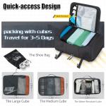 Velaybor 42L Travel Backpack with 4 Packing Cubes, TSA Friendly Flight Approved Carry-On Bag with USB Charging Port, Water-Resistant Weekender Business Backpack for Men Women, Fits 17.3" Laptop(Black)