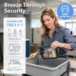 PACKISM TSA Approved Toiletry Bag - 3 Pack Upgrade Color-Edged Clear Makeup Bag, Clear Toiletry Bag For Traveling Fits Various Storage Needs, Black