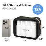 PACKISM TSA Approved Toiletry Bag - 3 Pack Upgrade Color-Edged Clear Makeup Bag, Clear Toiletry Bag For Traveling Fits Various Storage Needs, Black