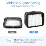 PACKISM TSA Approved Toiletry Bag - 3 Pack Upgrade Color-Edged Clear Makeup Bag, Clear Toiletry Bag For Traveling Fits Various Storage Needs, Black