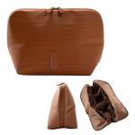 THE VERTI-Vertical Waterproof Makeup & Toiletry Bag | 23-Pocket Organizer with Upright, Fold-Down Design for Skincare, Toiletries & Essentials (Mahogany)