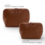 THE VERTI-Vertical Waterproof Makeup & Toiletry Bag | 23-Pocket Organizer with Upright, Fold-Down Design for Skincare, Toiletries & Essentials (Mahogany)