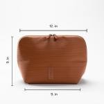 THE VERTI-Vertical Waterproof Makeup & Toiletry Bag | 23-Pocket Organizer with Upright, Fold-Down Design for Skincare, Toiletries & Essentials (Mahogany)