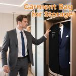 LAZYSEAL 2Pcs Garment Bag for Travel 43-Inch Waterproof Dustproof Suit Luggage Bag Unisex Suit Bag Durable 600D Oxford Fabric 2-in-1 Hanging Suitcase Clothes Storage for Suits, Dresses (Standard)