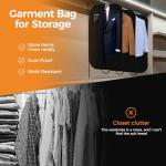 LAZYSEAL 2Pcs Garment Bag for Travel 43-Inch Waterproof Dustproof Suit Luggage Bag Unisex Suit Bag Durable 600D Oxford Fabric 2-in-1 Hanging Suitcase Clothes Storage for Suits, Dresses (Standard)