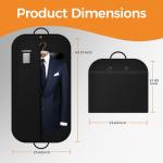 LAZYSEAL 2Pcs Garment Bag for Travel 43-Inch Waterproof Dustproof Suit Luggage Bag Unisex Suit Bag Durable 600D Oxford Fabric 2-in-1 Hanging Suitcase Clothes Storage for Suits, Dresses (Standard)