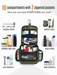 VENTURE 4TH Hanging Travel Toiletry Bag for Women & Men - Travel Organizer with Expandable Compartments & Removable Clear Pouch for Toiletries (Forest Green)