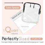 BORSALI TSA Approved Toiletry Bag - Clear Quart Size for 3-1-1 Carry On Travel - Makeup Organizer Cosmetic Pouch with Zipper - Travel Accessories - 2 Pack