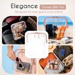 BORSALI TSA Approved Toiletry Bag - Clear Quart Size for 3-1-1 Carry On Travel - Makeup Organizer Cosmetic Pouch with Zipper - Travel Accessories - 2 Pack