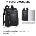 Shrrie Upgraded Large Travel Laptop Backpack with Laptop Compartmetn Fits 17 inch Laptop,Waterproof Vegan Leather Computer Backpack for Women and Men Work Business College