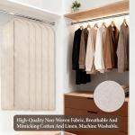 Oqqlin 5 Pcs Cotton Garment Bags for Hanging Clothes, 24 x 55 Inch Oxford Cloth Suit Bag Thickened Breathable Suit Dust Cover Hanging Garment Cover for Suits, Overcoats, Coats, Jackets, Shirts