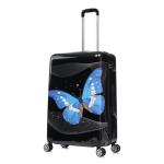 InUSA Black Butterfly Print Luggage with Spinner Wheels | Durable Lightweight Hardside Suitcase | Travel Bag with Handle and Trolley | 28-Inch Large Checked luggage