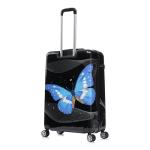 InUSA Black Butterfly Print Luggage with Spinner Wheels | Durable Lightweight Hardside Suitcase | Travel Bag with Handle and Trolley | 28-Inch Large Checked luggage