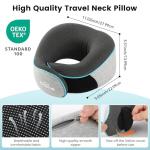 Upgraded Travel Pillow Memory Foam Neck Pillow Airplane- 360° Support Travel Pillows for Airplanes, With Eye Mask & Earplugs, Portable Carry Bag for Long Flights, Train| Best Travel Essentials