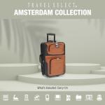 Travel Select Amsterdam 21-Inch Softside Expandable Carry-On Luggage, Lightweight 2-Wheel Upright, Expandable, TSA Lock, Burgundy