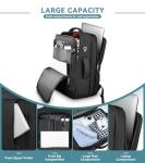 Travel Backpack, 50L Expandable Extra Large Laptop Backpack, Carry On Backpack Airline Approved Water Resistant Business Suitcase Daypack Bag Fits 17 Inch Laptops, Travel Gifts for Men Women, Black