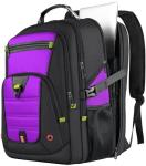 Z-MGKISS 52L Travel Backpack for Women, Large Waterproof Anti-Theft Backpack 17.3 Inch with USB Port, TSA-Approved Daypack, Gifts for Women Teacher Business College, Purple