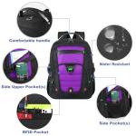 Z-MGKISS 52L Travel Backpack for Women, Large Waterproof Anti-Theft Backpack 17.3 Inch with USB Port, TSA-Approved Daypack, Gifts for Women Teacher Business College, Purple