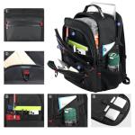 Z-MGKISS Extra Large Travel Backpack, 52L TSA Backpack 17.3 Inch, Anti-Theft 17 Inch Big Business Laptop Backpack for Men & Women, Water Resistant College Rucksack Bag with USB Port, Black