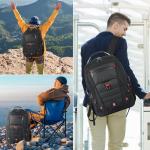 Z-MGKISS Extra Large Travel Backpack, 52L TSA Backpack 17.3 Inch, Anti-Theft 17 Inch Big Business Laptop Backpack for Men & Women, Water Resistant College Rucksack Bag with USB Port, Black