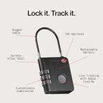 KeySmart SmartLock Tracking Luggage Locks, TSA Locks for Luggage, GPS Tracker, Combination Lock Compatible with Apple Find My App, Best Travel Essentials, Replaceable Non-Rechargeable Battery (1 Pack)