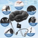 ComRola Travel Neck Pillow for Airplane, Super Soft Neck Support Travel Pillow - Lightweight and Stylish Convertible Style - Ergonomic Design for Long Flights, Car, Train & Office Use (Black)