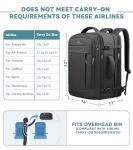 60L Extra Large Travel Laptop Backpack,3XL Expandable Carry On Backpack for Men, Big Capacity Heavy Duty Business Suitcase Daypack Bag Fits 18.4-19 Inch Laptops, Travel Gifts for Men Women, Black