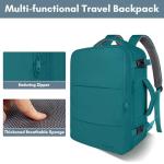 Taygeer Carry on Backpack for Men Women, Luggage Laptop Backpack for Airplane Travel with USB Charging Port, 35L Water Resistant Gym Weekender Bag for College Gift, Peacock Blue