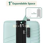 24 Inch Checked Luggage, ABS Hardside Suitcase with Spinner Wheels, Lightweight Medium Luggage with TSA Lock for Women and Men, Expandable Travel Suitcase for Business, Road Trips & Family Vacations
