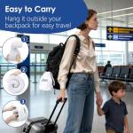 jiaao Travel Pillow Memory Foam Neck Pillow for Airplanes with Adjustable Drawstring Support, Gray Travel Neck Pillow for Flights, Road Trips, Trains & Everyday Travel