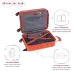 SwissGear 7366 Signature Hardside Expandable Luggage with Spinner Wheels, TSA Lock, Cup-Holder, Orange, Carry-On 19-Inch