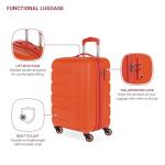 SwissGear 7366 Signature Hardside Expandable Luggage with Spinner Wheels, TSA Lock, Cup-Holder, Orange, Carry-On 19-Inch