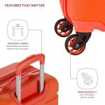 SwissGear 7366 Signature Hardside Expandable Luggage with Spinner Wheels, TSA Lock, Cup-Holder, Orange, Carry-On 19-Inch