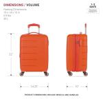 SwissGear 7366 Signature Hardside Expandable Luggage with Spinner Wheels, TSA Lock, Cup-Holder, Orange, Carry-On 19-Inch